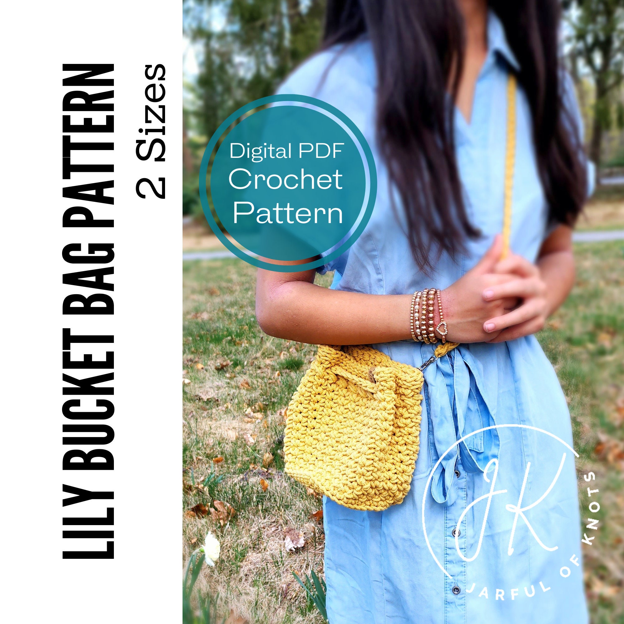 Crochet Pattern, Lily Bucket Bag Pattern, 2 Sizes, Crochet Bucket Bag, Convertible Bag, Summer Bag Pattern, Beginner Friendly Crochet