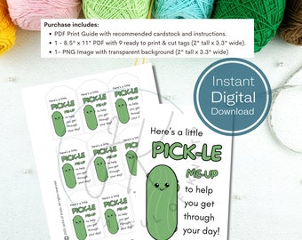 Digital Download, Emotional Support Pickle Printable Tag, PDF, PNG, Crochet  Plush Tag, Crochet Plush Display Tag, Pickle Pun Card 