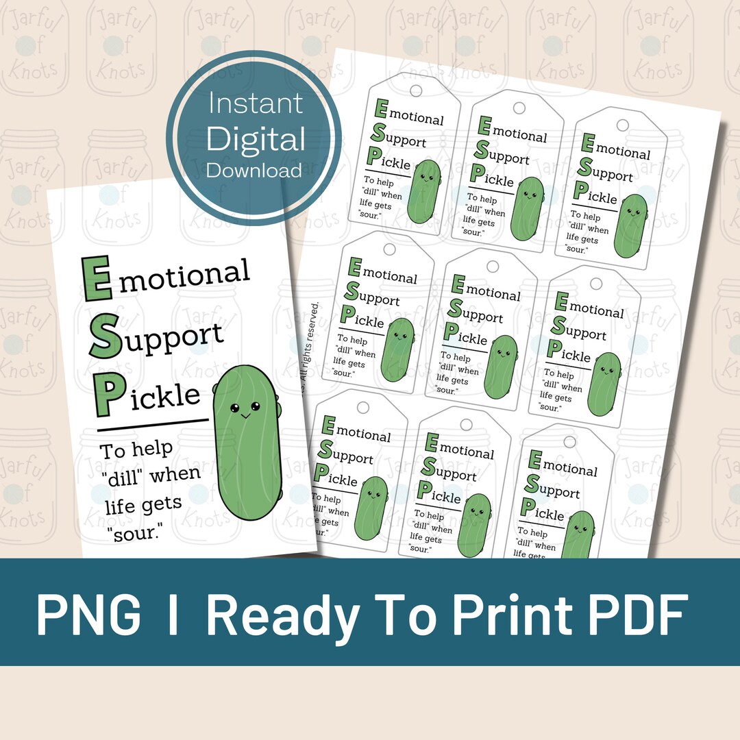 Digital Download Emotional Support Pickle Crochet Plush Tag Etsy Digital Download Emotional Support Pickle Crochet Plush Tag Etsy