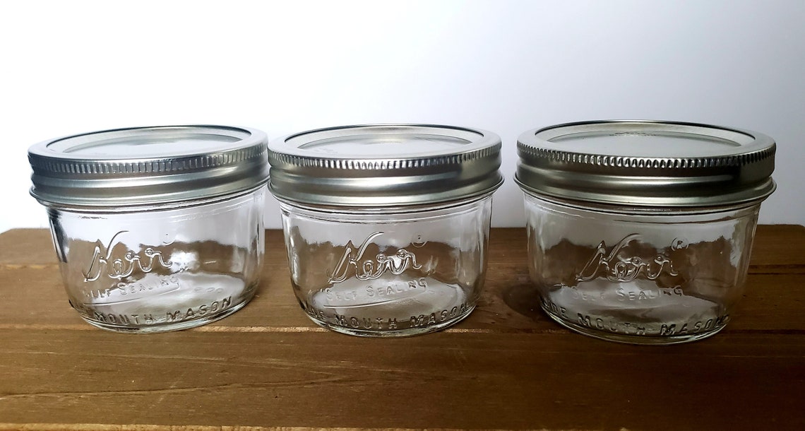 3 Pack Of 8 Oz Kerr Wide Mouth Mason Jars New Etsy