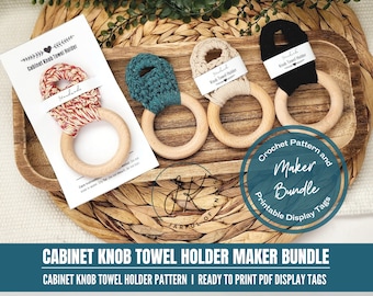 Gehäkelte Anleitung, Set mit 2 verschiedenen Mustern, bedruckbare Anhänger (2 Styles), Geschenkanhänger zum selbst ausdrucken und ausschneiden