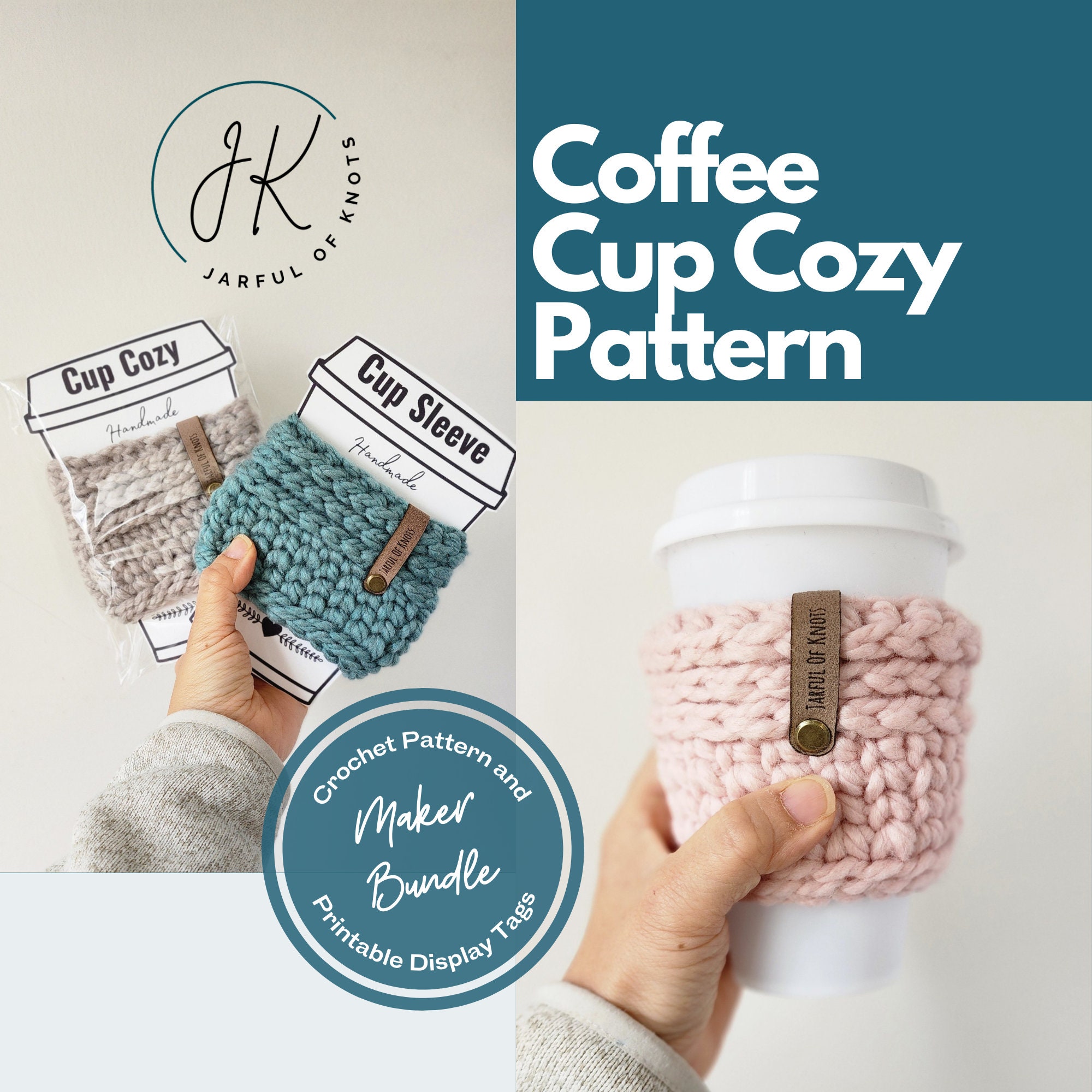 PATTERN** Bloom Cup Cozy and Sleeve – Bobbles & Blooms