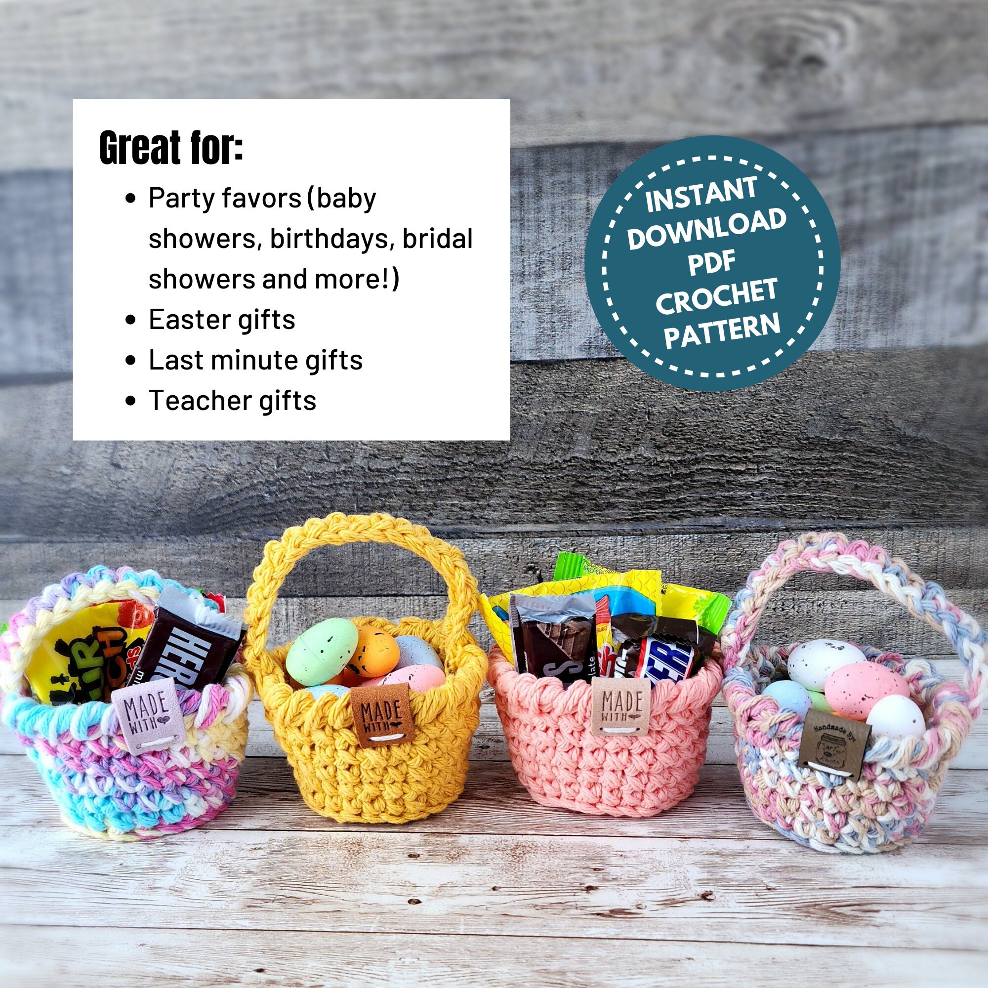 Mini Easter Basket Crochet Pattern (PDF Pattern) - Etsy