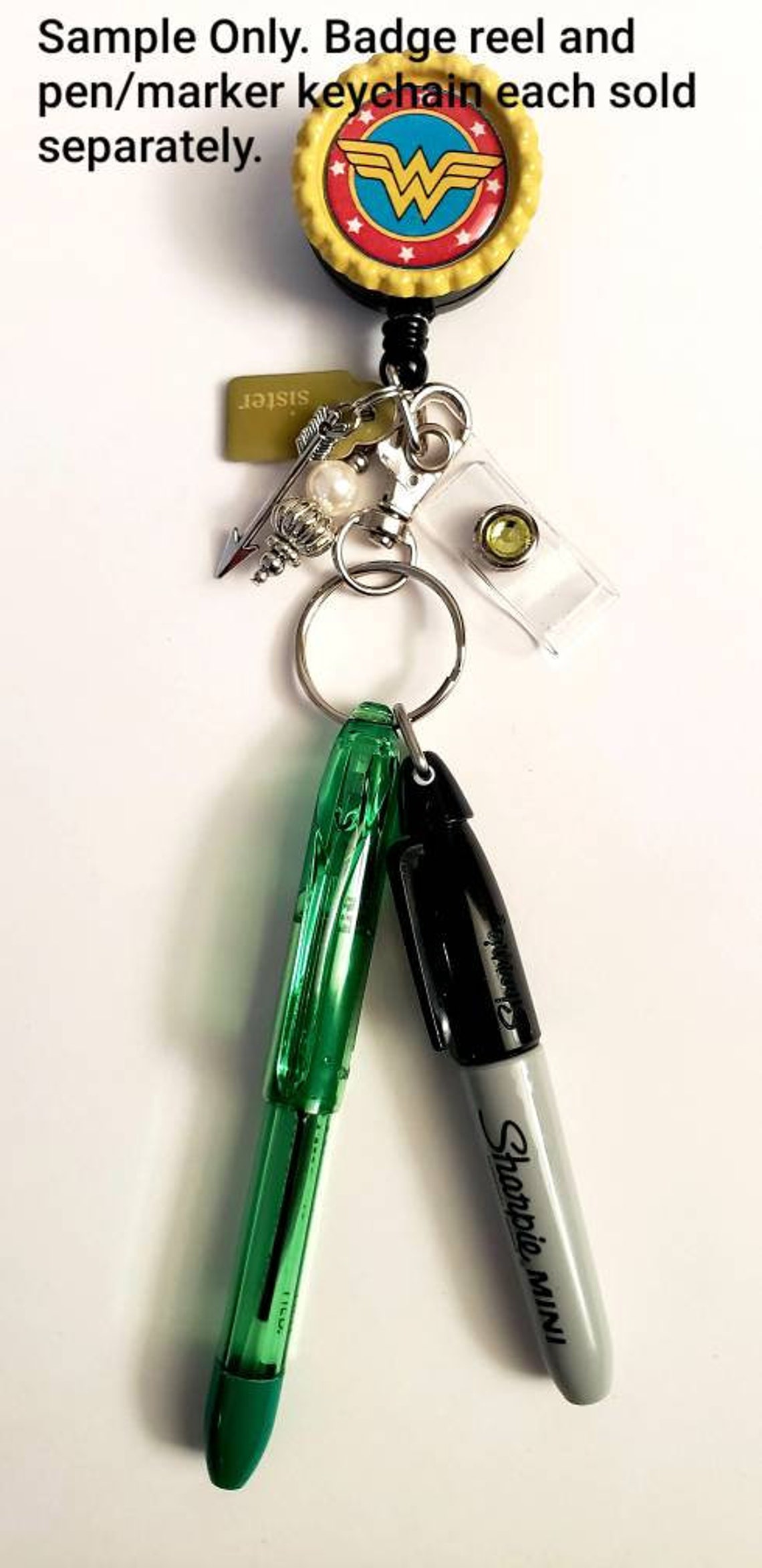 Mini Sharpie/Colored Pen Keychain for Badge Reels Backpacks Etsy