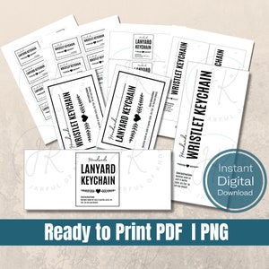Etiquetas de exhibición para pulseras y cordones, descarga digital, 4 estilos, listas para imprimir y cortar (PDF, PNG, archivos de preparación para el mercado), etiquetas para empaques de exhibición