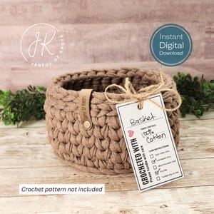 Etiquetas imprimibles para exhibir productos hechos a mano, listas para imprimir, archivo PNG, tarjeta de presentación, tarjetas de cuidado, archivo PDF, archivos de tarjetas de cuidado de crochet imagen 3