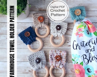 Farmhouse Towel Holder Crochet Pattern: Beginner Friendly (PDF Pattern)