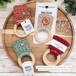 Printable Towel Holder Display Tag Bundle, 4 Styles