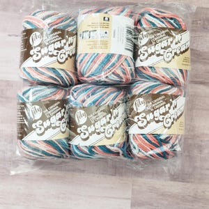 Lily Sugar &#39;n Cream Cotton Yarn: Coral Seas Ombre, 6-Pack
