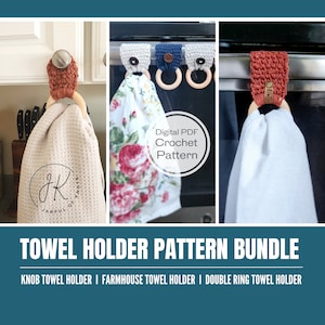 Crochet Pattern Bundle, Crochet Towel Holder Bundle, 3 Patterns, Stocking Stuffers, Maker Bundle, Towel holders, Beginner Friendly