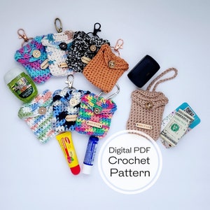Crochet Pattern, Mini Pouch, 2 sizes, Customizations, Crochet Airpod or Earbud Case Pattern, Beginner Friendly, Quick Crochet Projects