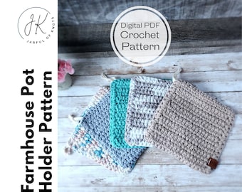 Farmhouse Pot Holder Crochet Pattern (PDF Pattern)