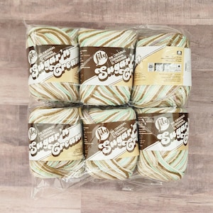 Lily Sugar &#39;n Cream Yarn: Surf & Sand Ombre Cotton - 6 Pack