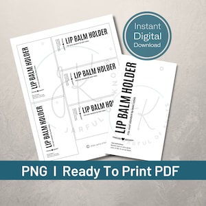 Digitale download, displaykaart lippenbalsemhouder (bijgewerkt!), kant-en-klare print- en snij-pdf, gratis videotutorial patroon lippenbalsemhouder