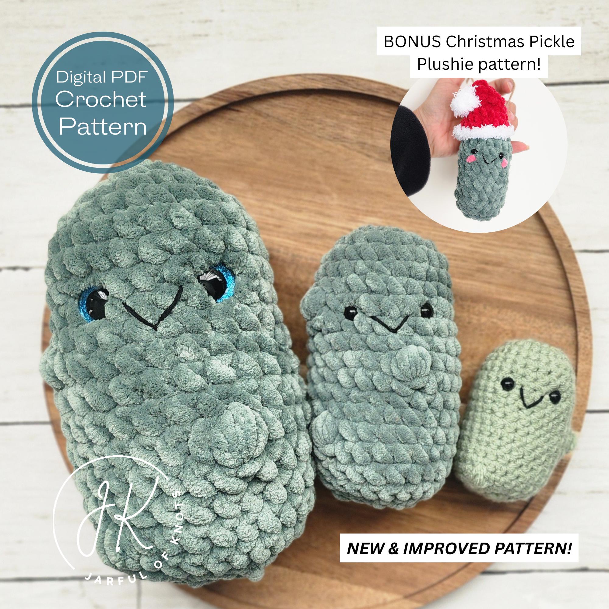 32 Pickle Crochet Patterns for Amigurumi, Keychains, Ornaments, and Plushies 14 Easy Crochet Pickle Plushie Pattern Bonus Santa Hat