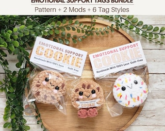 Emotional Cookie Plushie Pattern and Printable Tag Bundle (Digital PDF)