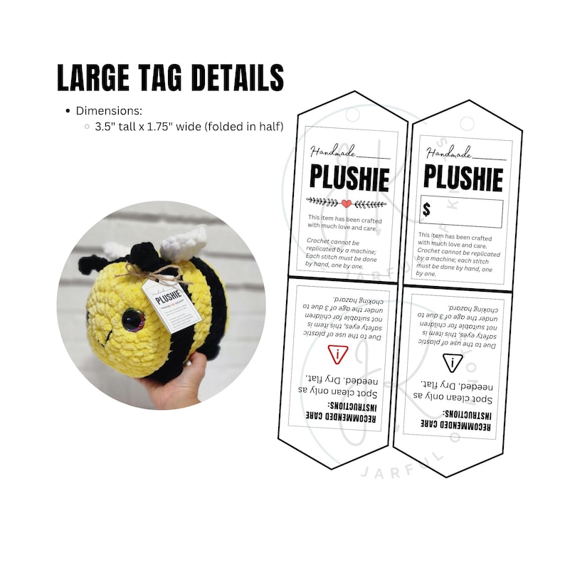 Plushie Display Tags, 4 Styles (printable Digital PDF) - Etsy
