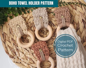 Boho Towel Holder Crochet Pattern: Beginner Friendly (PDF Pattern)