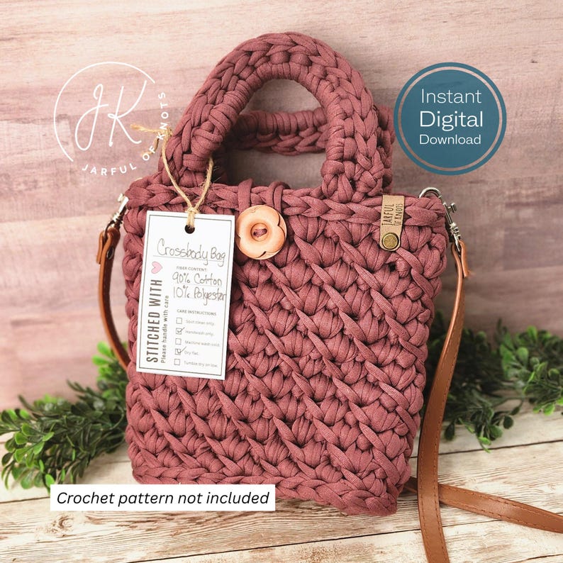 Etiquetas imprimibles para exhibir productos hechos a mano, listas para imprimir, archivo PNG, tarjeta de presentación, tarjetas de cuidado, archivo PDF, archivos de tarjetas de cuidado de crochet imagen 4