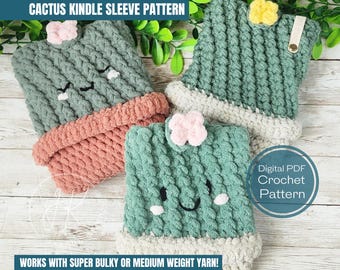 Cactus Sleeve Crochet Pattern for Kindle/E-Reader/Tablet (Digital PDF)