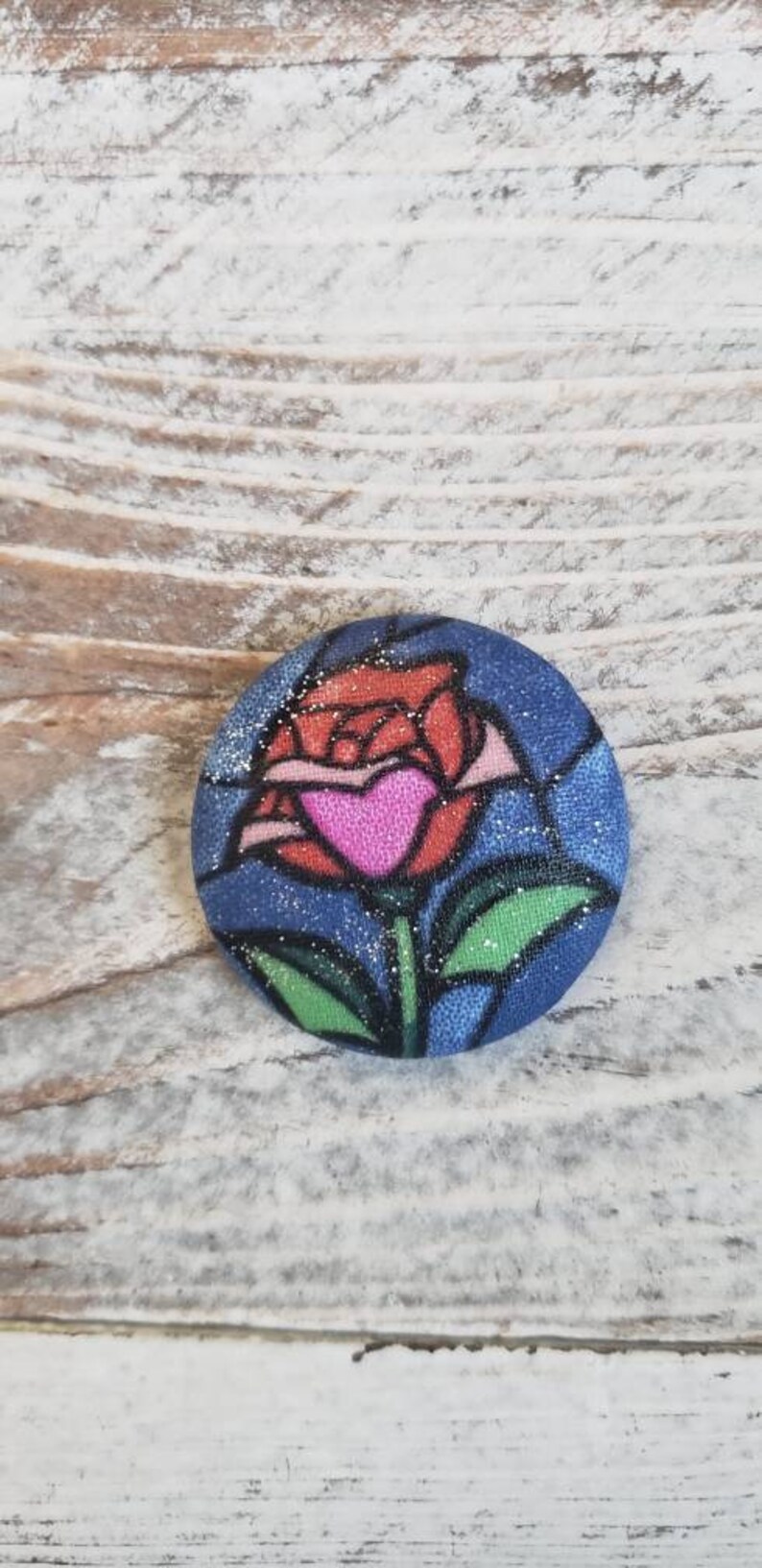 Beauty and the Beast Inspired Interchangeable Badge Reel or Permanent Pin