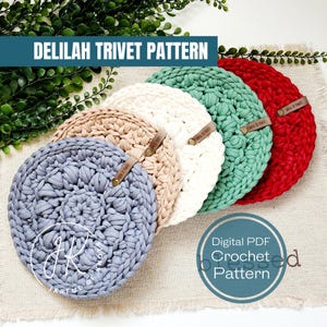 Crochet Pattern, Delilah Trivet Pattern  Crochet Hotpad Pattern, Crochet Trivet Pattern, Crochet Gifts