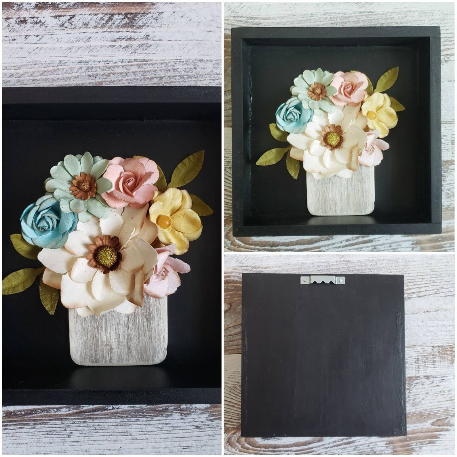 3D Floral Open Shadow Box Wall Art 2 handmade Etsy