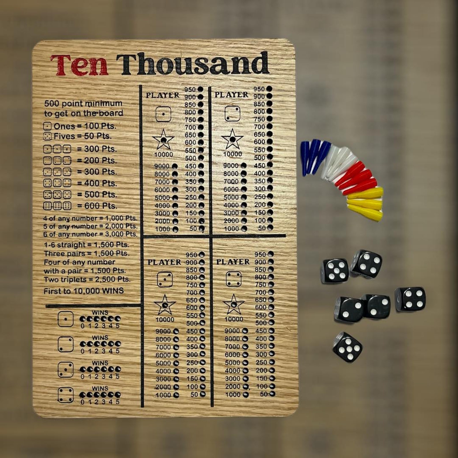 Ten Thousand Dice Game Farkle Etsy