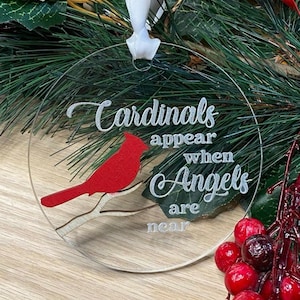 In Memory Ornament - Cardinals appear - Christmas Ornament
