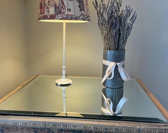 Handmade Pleated Toile Fabric Lampshade, Custom Lampshade