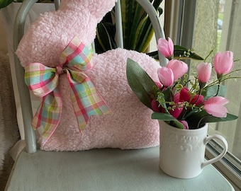 Bunny,Baby Gift, Bunny Pillow, Gift for Baby Shower, Gift for Baby Nursery, Pink Sherpa, Sherpa Bunny, Sherpa Pillow, Easter Decor