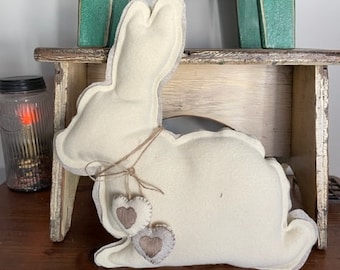 Bunny pillow, Farmhouse Wool Bunny / Easter Spring Decor