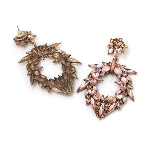 Pink Rhinestone Extravagant Statement Earrings