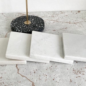 Solid Marble Square Coasters l 2 or 4 pack