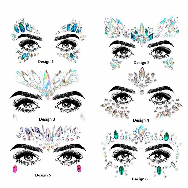 Stick on Face Jewels Etsy
