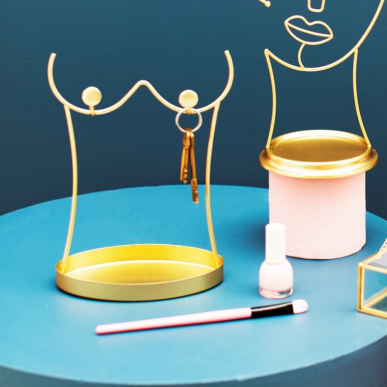 Gold Wire Torso Boobs Funky Jewellery Stand Jewelry Holder Etsy