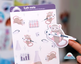 Lab rats sticker sheet - Translucent stickers - chemistry biology laboratory school supplies nerdy geek