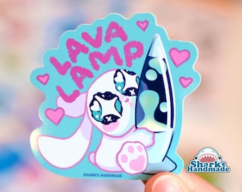 Cute lava lamp bunny sticker - waterproof vinyl die cut sticker