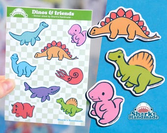 Dinos and friends - stickers waterproof vinyl dinosaur