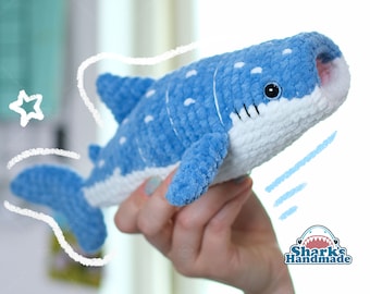 Whaleshark plushie - amigurumi crochet toy gosedjur birthday gift födelsedagspresent Ocean sea animal nerdy christmas gift - Sharks Handmade