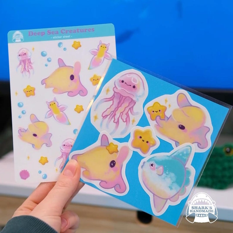 Dumbo Octopus Jellyfish Sticker Sheet Sea Creatures Birtyday Gift