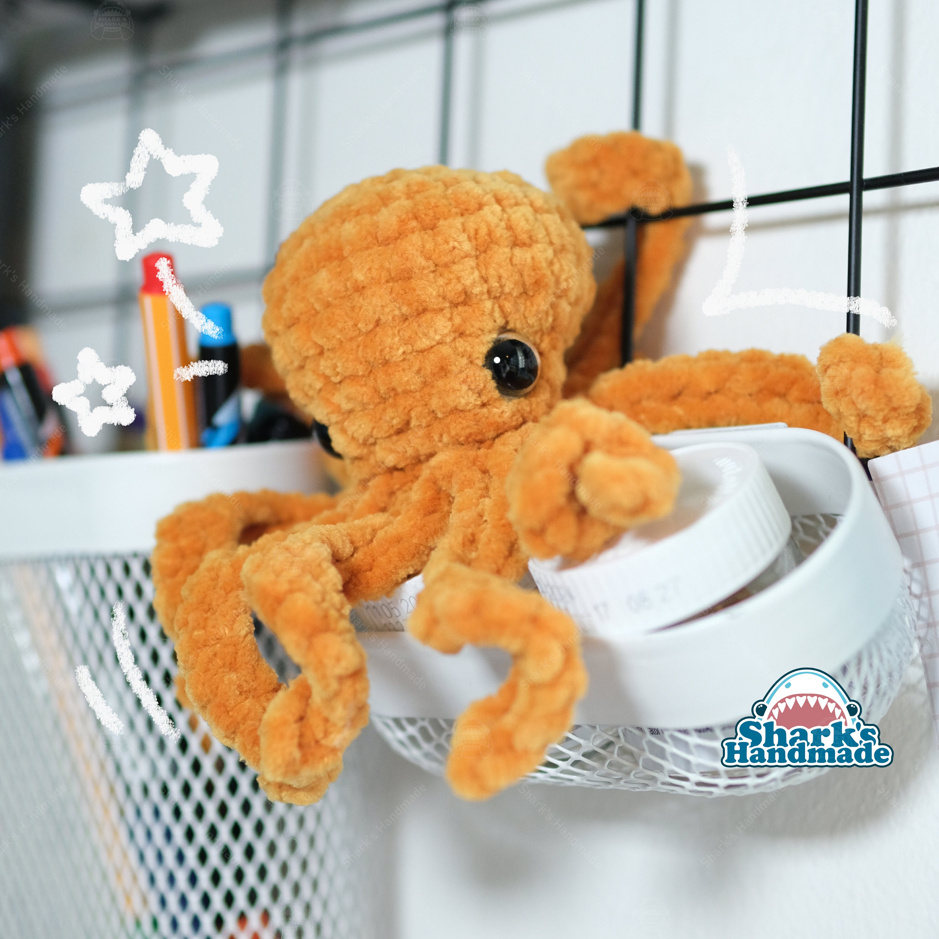 Octopus plushie - amigurumi crochet toy - bläckfisk gosedjur birthday gift Ocean sea animal nerdy christmas gift - Sharks Handmade