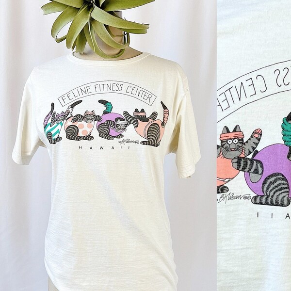 90s Crazy Shirts Feline Fitness Center Hawaii, Size Small