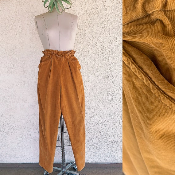 90s Leon Max Brown Corduroy Paper Bag 