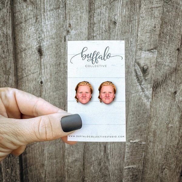 Rasmus Dahlin Buffalo Sabres Earrings Face