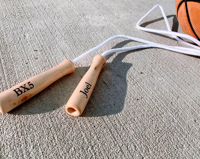 Personalized Jump Rope Custom Wood Handle Jump Rope Birthday Etsy