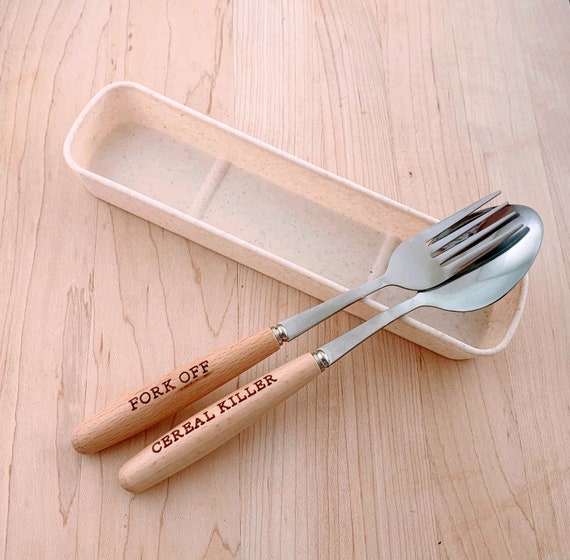 Personalized Spoon And Fork Set Customized Dinner Set Etsy
