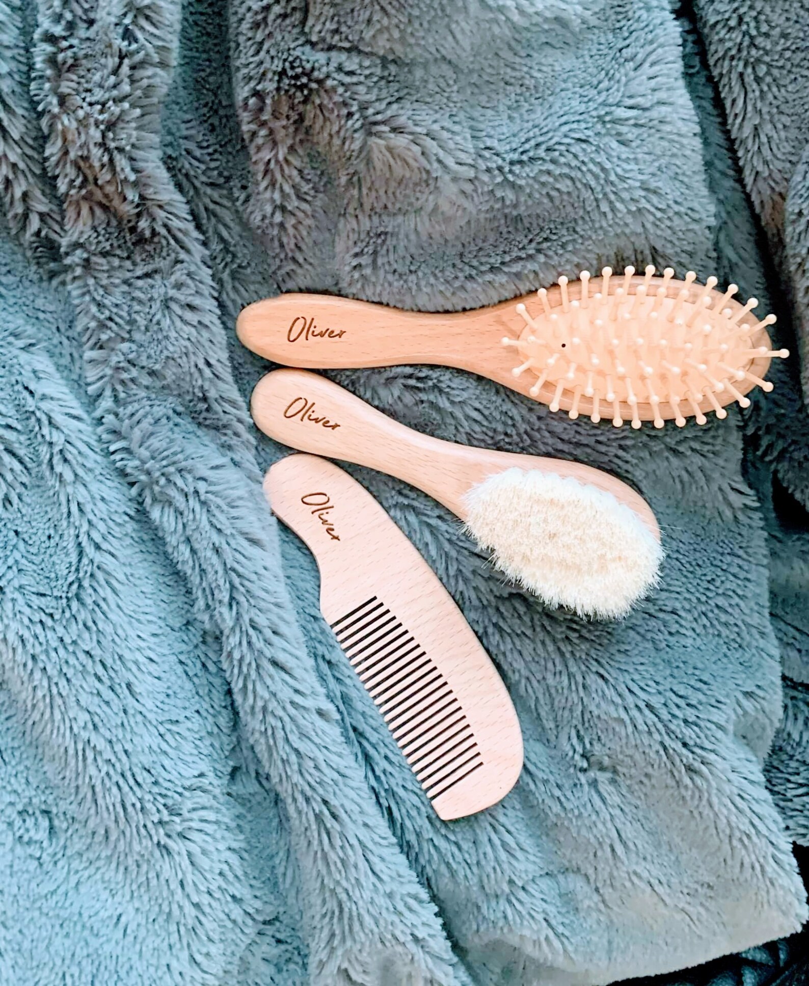 Personalized Baby Comb and Brush Set Custom Newborn Keepsake Etsy