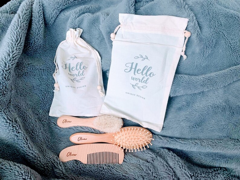Personalized Baby Comb and Brush Set Custom Newborn Keepsake Etsy