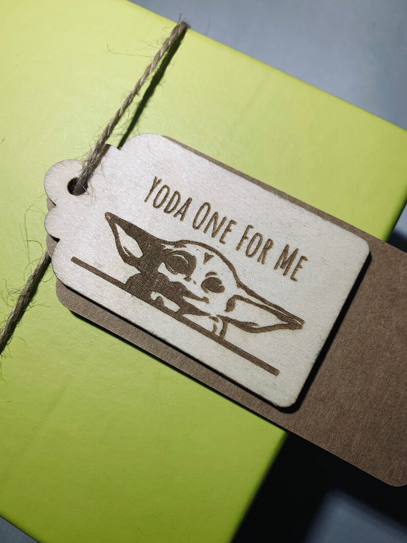 Baby Yoda Wooden Gift Tag Gift for him Gift for her Baby | Etsy